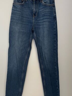 Mango New Mom High-Rise Dark Blue Jeans